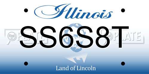 SS6S8T Illinois License Plate