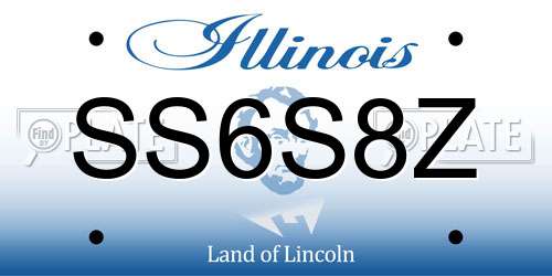 SS6S8Z Illinois License Plate
