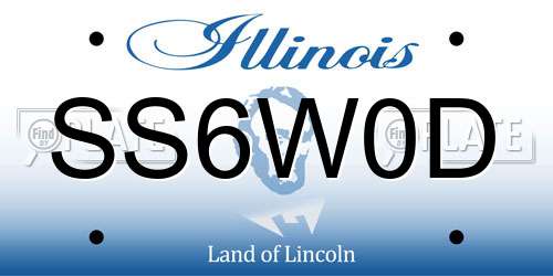SS6W0D Illinois License Plate