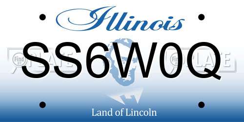 SS6W0Q Illinois License Plate