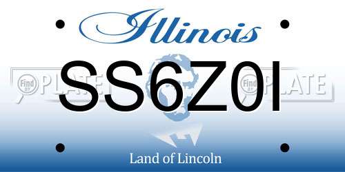 SS6Z0I Illinois License Plate