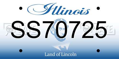 SS70725 Illinois License Plate