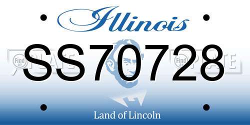 SS70728 Illinois License Plate