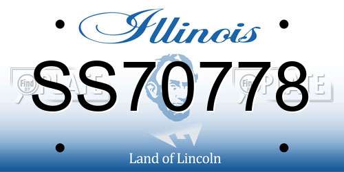 SS70778 Illinois License Plate