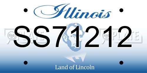 SS71212 Illinois License Plate