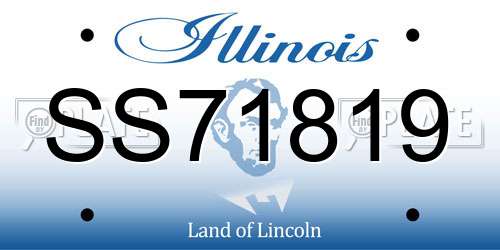 SS71819 Illinois License Plate