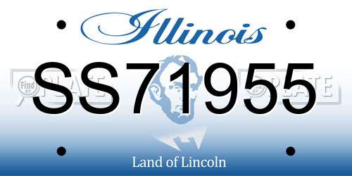 SS71955 Illinois License Plate