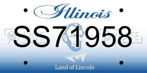 SS71958 Illinois License Plate