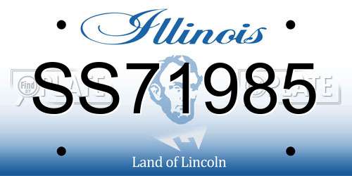 SS71985 Illinois License Plate