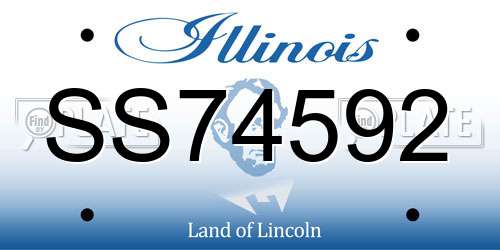 SS74592 Illinois License Plate