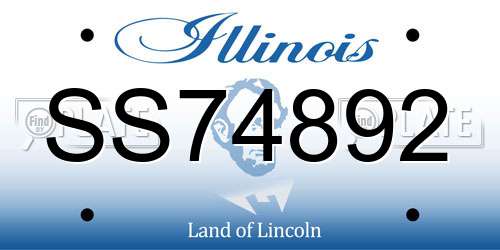 SS74892 Illinois License Plate