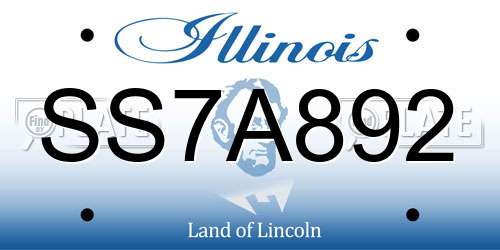 SS7A892 Illinois License Plate
