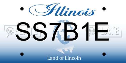 SS7B1E Illinois License Plate