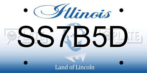 SS7B5D Illinois License Plate