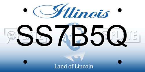 SS7B5Q Illinois License Plate