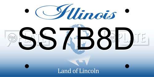 SS7B8D Illinois License Plate