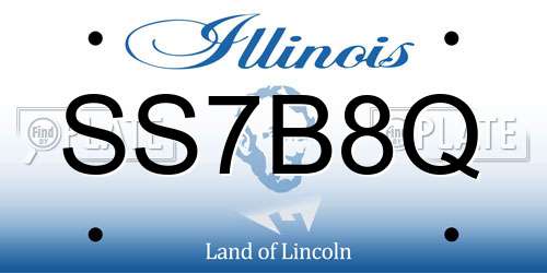 SS7B8Q Illinois License Plate
