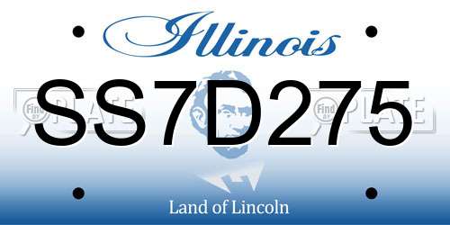 SS7D275 Illinois License Plate