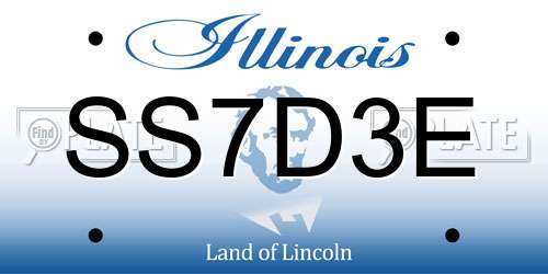 SS7D3E Illinois License Plate
