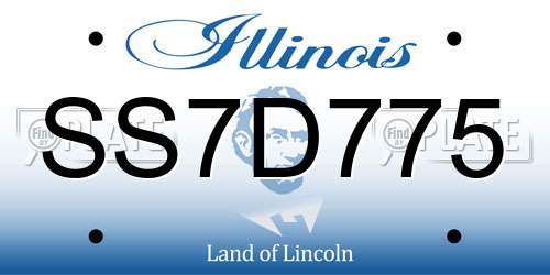 SS7D775 Illinois License Plate