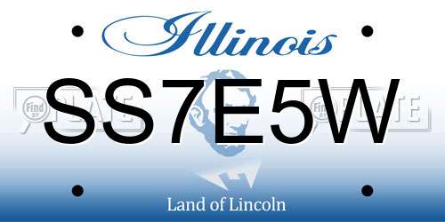 SS7E5W Illinois License Plate