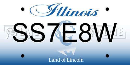 SS7E8W Illinois License Plate