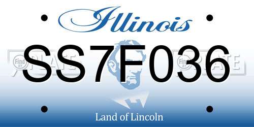 SS7F036 Illinois License Plate