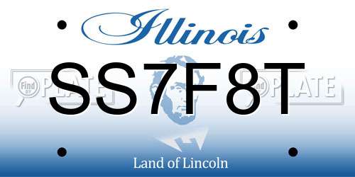 SS7F8T Illinois License Plate