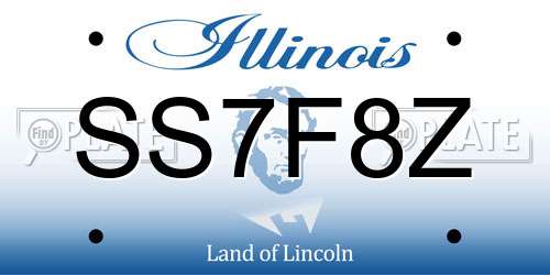 SS7F8Z Illinois License Plate