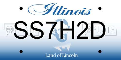 SS7H2D Illinois License Plate