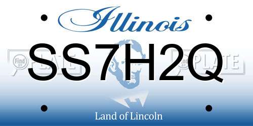 SS7H2Q Illinois License Plate
