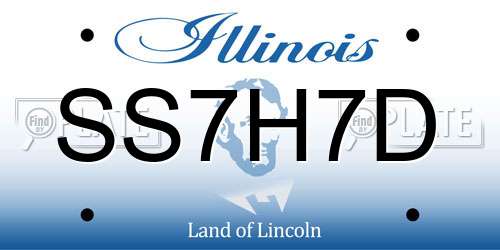 SS7H7D Illinois License Plate