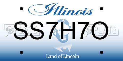 SS7H7O Illinois License Plate