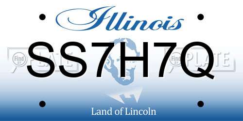 SS7H7Q Illinois License Plate