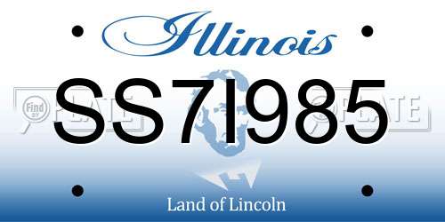 SS7I985 Illinois License Plate