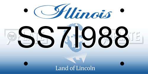SS7I988 Illinois License Plate