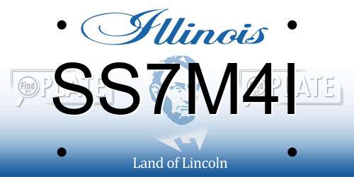SS7M4I Illinois License Plate