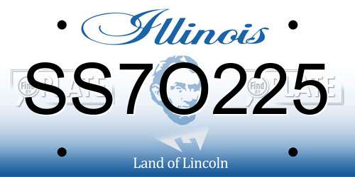 SS7O225 Illinois License Plate