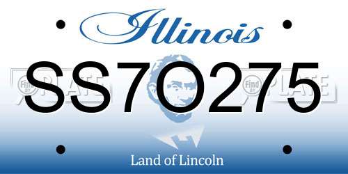 SS7O275 Illinois License Plate