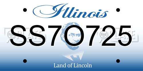 SS7O725 Illinois License Plate