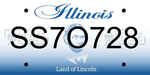 SS7O728 Illinois License Plate