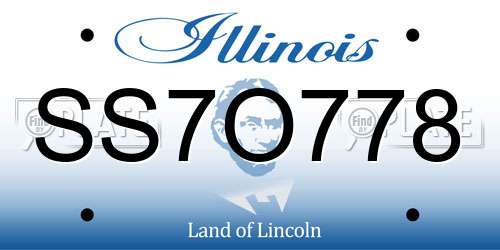 SS7O778 Illinois License Plate