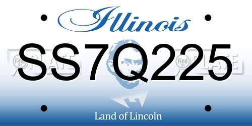 SS7Q225 Illinois License Plate