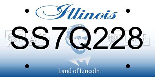 SS7Q228 Illinois License Plate