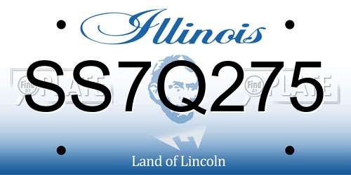SS7Q275 Illinois License Plate