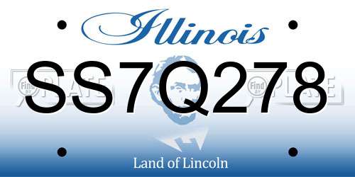 SS7Q278 Illinois License Plate