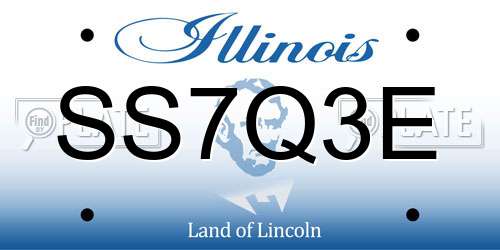 SS7Q3E Illinois License Plate