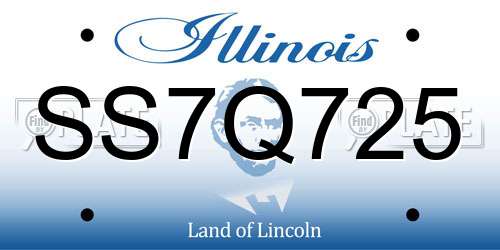 SS7Q725 Illinois License Plate