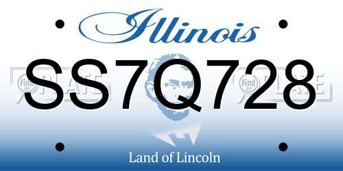 SS7Q728 Illinois License Plate