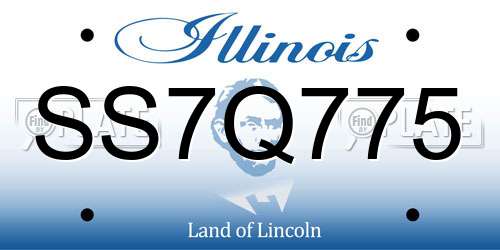 SS7Q775 Illinois License Plate